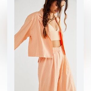 NWT Free People The Ragged Priest Gingham Suit